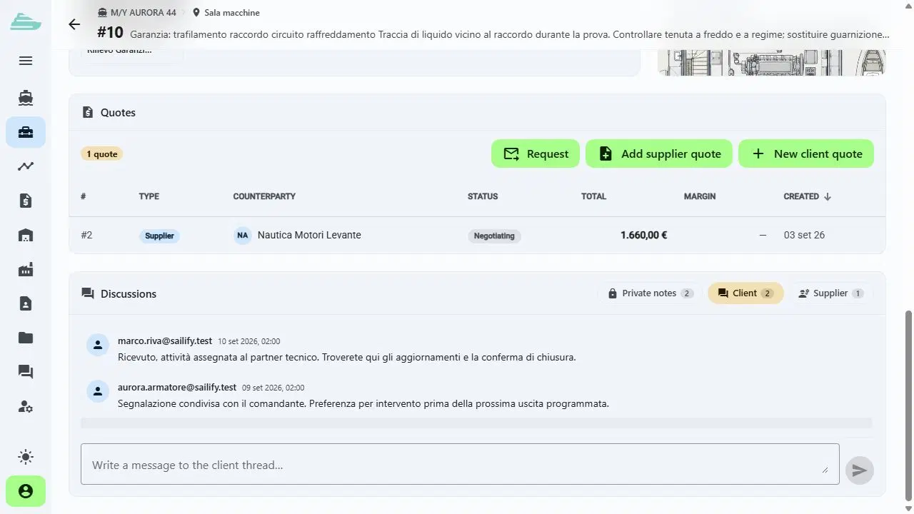 Schermata Sailify: Discussioni