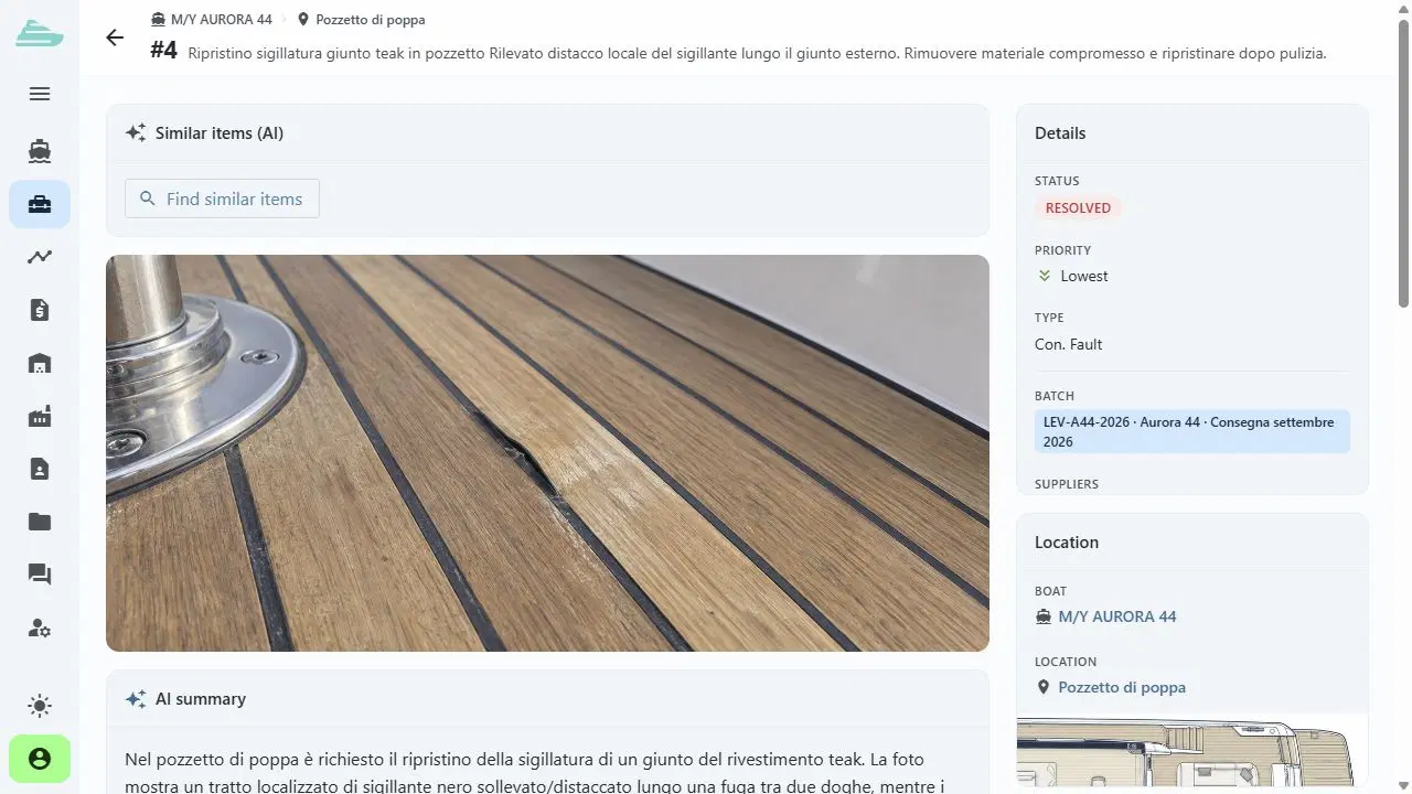 Schermata Sailify: Chiusura interna