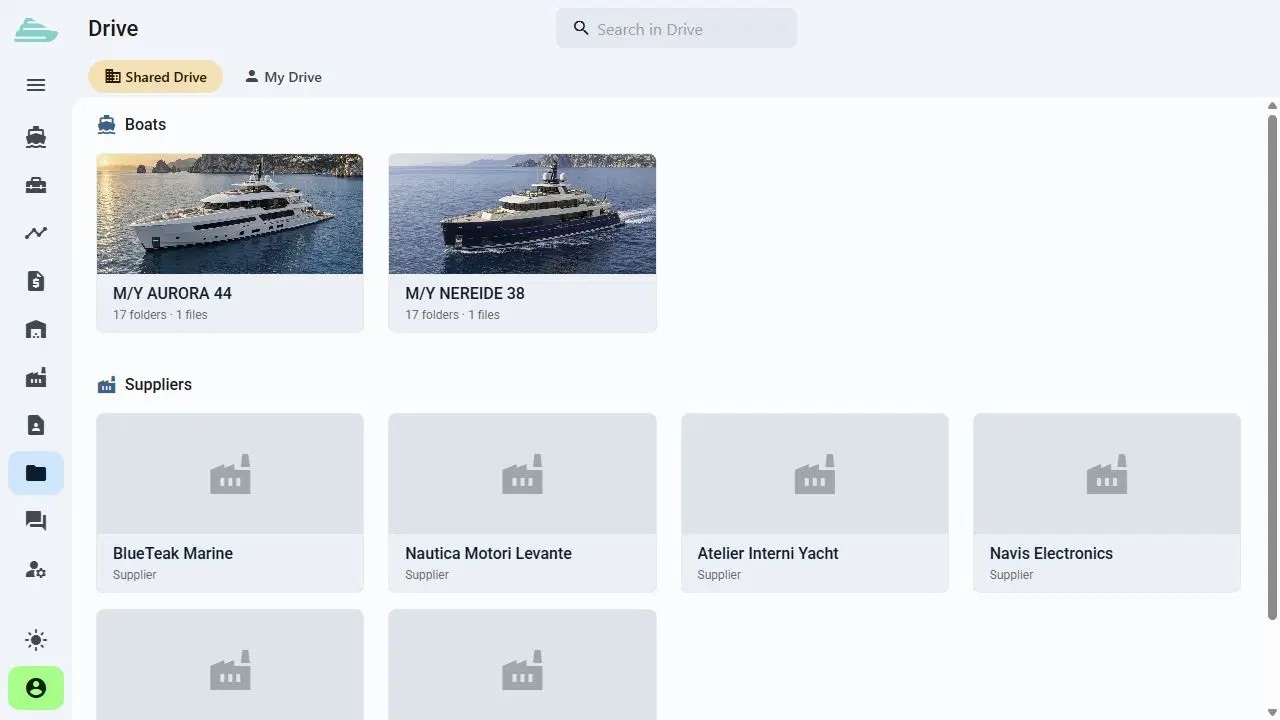Schermata Sailify: Documenti e Drive