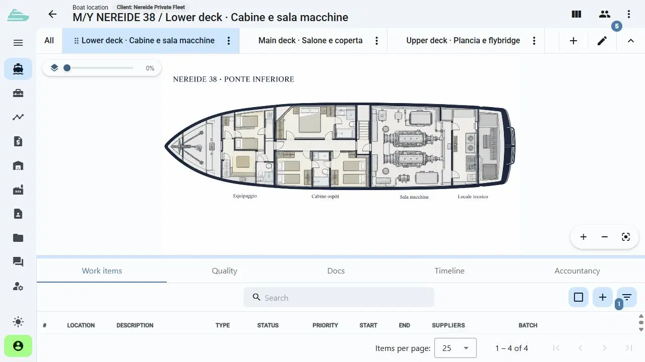 Schermata Sailify: Nereide · lower deck